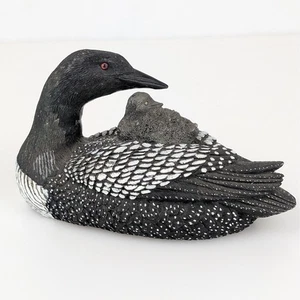 Vtg Y2K Loon Chick Figurine Sculpture Bird Minnesota Cottagecore 90s Cabin Decor - Picture 1 of 11