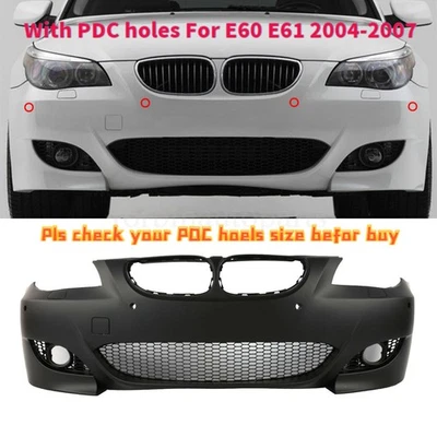 Front Bumper With PDC Holes 23mm Cover For BMW E60 E61 525i 550i M5 Style 04-07 Foto 1 de 4
