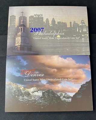2007 U.S. Mint Uncirculated Denver & Philadelphia 28 Coins Set Free Shipping - Image 1 of 4