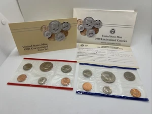 1988 United States Mint Uncirculated Coin Sets with D and P Mint Marks - Picture 1 of 3