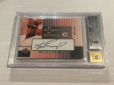 Ken Griffey Jr 64/450 Signature Stars 2004 cubierta superior automático BGS 9/10 rojos E1 Foto 1 de 2