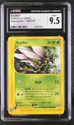POKEMON CGC MINT+ SCYTHER 106/147 AQUAPOLIS 2003 WOTC NINTENDO - Image 1 of 2