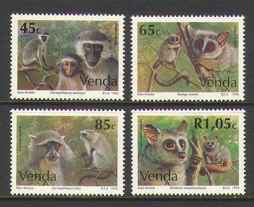 Venda 1994 Monkeys/Bushbabies/Wildlife 4v set (n20199) - Image 1 of 1