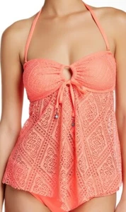 Ella Moss Womens Swimwear Orange Primrose Rem Bandini Tankini Top Size XS - Picture 1 of 4