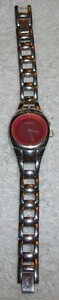Fossil Big Tic Ladies 20mm Watch Silver Tone Red Hearts ES-9572 - RUNS New Batt - Picture 1 of 6