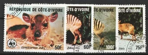 1985 Ivory Coast Sc# 764-67 - Striped Duiker Animal, WWF Promo. Used Cv$11 - Picture 1 of 1