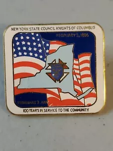 Prendedor de solapa Caballeros de Colón Consejo del Estado de Nueva York 100 años 1996 (K de C) - Imagen 1 de 20