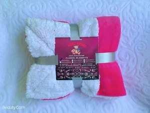 Charity Sourced Luxury Sherpa Flannel Throw Blanket Support Poor Kid & Family - Picture 1 of 23