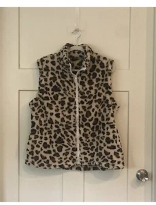 Damen Weste mit Gepardenmuster Kunstfell und Taschen - Bild 1 von 2