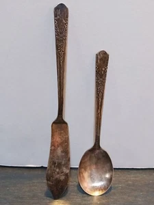 Simeon L & George H Rogers Cx XTRA ONEIDA LTD ENCORE Cheese Knife & Spoon - Picture 1 of 7