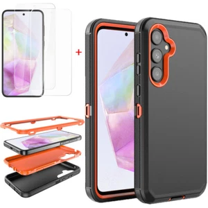 For Samsung Galaxy A35 5G PC+TPU Phone Hybrid Case Shockproof+Tempered Glass - Picture 1 of 28