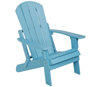 Adirondack Chair Weather Resistant Reclining Outdoor Patio Fire Pit Chair Blue - Picture 1 of 21