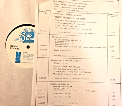 9/26/86 SOLID GOLD SCRAPBOOK'S MILESTONE SETS w/OLIVIA NEWTON-JOHN, JIM CROCE - Image 1 of 2