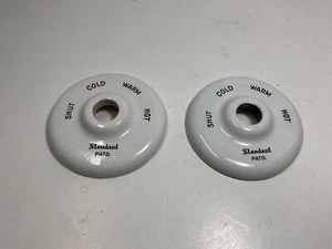 2 Vintage American Standard Porzellan Warm Kalt Verschluss Badewanne Befestigung Abdeckung - Bild 1 von 4