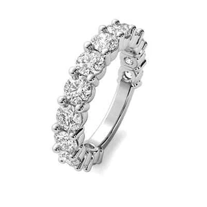 2.00 CT F VS1 Round Cut Lab Grown Diamond Anniversary Band 14k White Gold - Picture 1 of 4