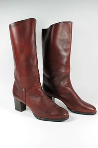 Damenstiefel Lederstiefel Salamander Gr. 7 braun TRUE VINTAGE 80s women's boots - Bild 1 von 9