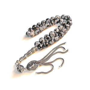 LUXUS 925 Sterling Silber Gebetsperlen Muslim Tesbih Misbaha Tasbeeh Islamisch - Bild 1 von 1