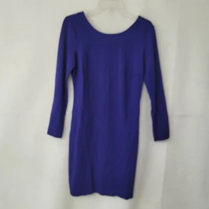 Banana Republic Dress Women 8 Royal Blue Ponte Knit V-Back Zipper Accent Stretch - Picture 1 of 14