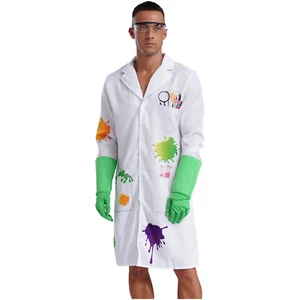 Men Outfit Doctor Suit Nurse Set Gloves Costume Lab Role Play Druggist Clubwear - Picture 1 of 18