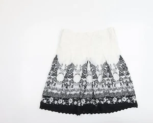 VILA Womens White Cotton Blend A-Line Skirt Size S - Picture 1 of 10