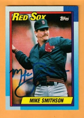 Mike Smithson Boston Red Sox AUTO Signed 1990 Topps Tennessee Volunteers - Image 1 of 2