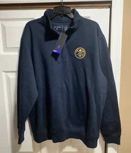 NEW Denver Nuggets Antigua Victory Quarter-Zip Pullover Top - Navy SZ L $90 NWT - Picture 1 of 6