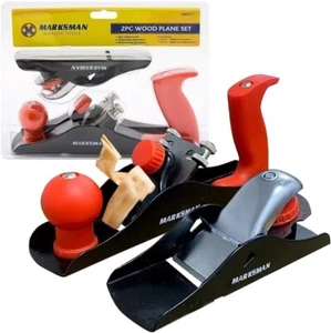 2PC ADJUSTABLE WOOD PLANE SET CARPENTERS STEEL SMOOTHING BLOCK FILE HANDY TOOLS - Picture 1 of 8