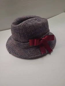PENDLETON 100% Virgin Wool Men's Fedora Hat Grey Tweed Size 7 3/8 USA VTG  - Picture 1 of 12