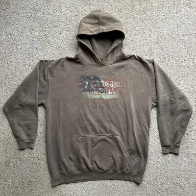 CE Schmidt Sweatshirt Mens XL Hoodie Fleece Spellout Brown Workwear - Image 1 of 4