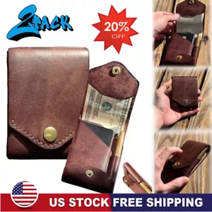 Multifunctional Compact Wallet,Handmade Leather Wallet for Men,Small Slim Thin - Picture 1 of 16