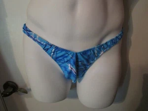Blue, White & Silver Print Men's Rio-back swimsuit XL - Picture 1 of 2