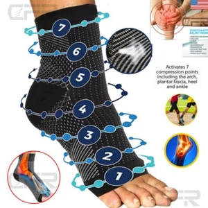 Compression Ankle Socks Foot Heel Sleeve Arthritis Pain Relief feet Support CFR - Picture 1 of 14