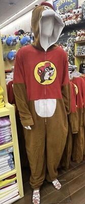 Buc-ee's Beaver Mascota Buc Union Body Traje Una Pieza Disfraz Pijama L/XL NUEVO CON ETIQUETAS Foto 1 de 4