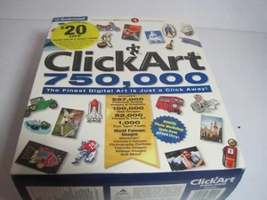 Click Art 750,000 PC CD-ROM ClickArt Digital Images Graphics, big box - Picture 1 of 15