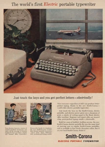 1957 Smith Corona Schreibmaschinen: Erste elektrische tragbare Vintage Printanzeige - Bild 1 von 1