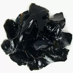 Vaso de roca áspera de vidrio volcánico OBSIDIANA mezclado de 50 lb rocas caídas al por mayor - Imagen 1 de 3