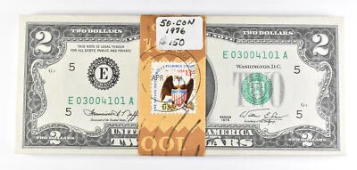 Lot (50) 1976 $2 Richmond, VA Federal Reserve Note 50 Consecutive *5752 - Image 1 of 3