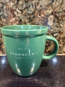 "EST 1971 Starbucks Coffee Co" Barista Abbey Forest Green Ceramic Mug Large 16oz - Picture 1 of 2