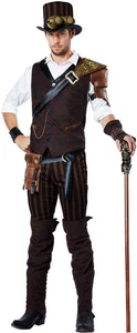 Costume California Escursione Pazza Professore Steampunk Adulto Uomo Halloween 01508 - Foto 1 di 2