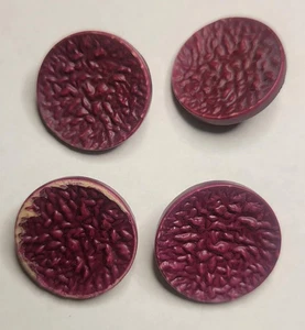 Vintage Purple Molded Shank Buttons Set 4 Textured Grape Surface Sewing Craft - Picture 1 of 4