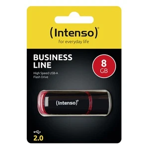 Intenso Business Line - Flash Drive 8 GB - USB 2.0, Black/Red - Photo 1/2