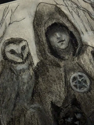 Dibujo a lápiz grafito original Familiar's Circle ACEO Foto 1 de 4