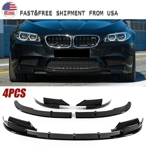 Glossy Black Front Bumper Lip Splitter Spoiler ABS For BMW F10 M5 Only 2010~2017 - Picture 1 of 12
