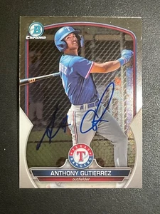 Anthony Gutierrez Signed Card 2023 Bowman Chrome In Person Autograph (IP) Auto - Picture 1 of 2