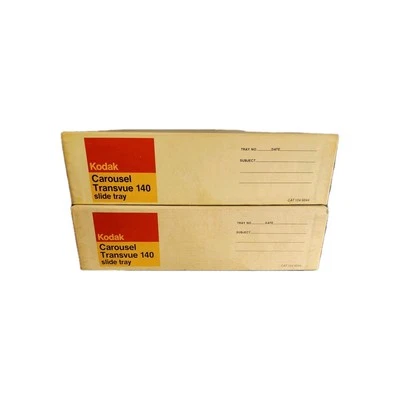 (2) TWO Vintage Kodak Carousel Transvue 140 Slide Projector Tray & Original Box  - Image 1 of 4