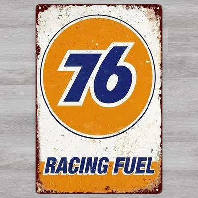 Union 76 Racing Fuel 8 x 12 Novedad Letrero de Metal Envuelto Encogible ¡Nuevo! Foto 1 de 2