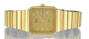 Vintage SEIKO SQ100 5H23 5A30 Tank Case Gold Wrist Watch - 1985 - Picture 1 of 7