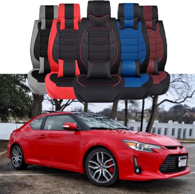 For Scion TC xB Car Seat Covers Full Set Deluxe PU Leather Front&Rear Cushion - Image 1 of 4