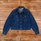 Vintage Lee Denim Jacket Large USA Made 90s Dark Blue Trucker Womens R31842