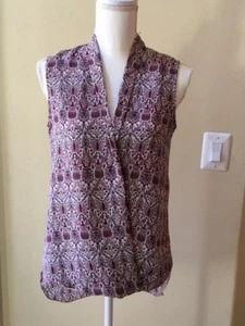 Nwt Max Studio Women's Multi-Color Wrap Front Sleeveless High-Low Hem Top Size S - Picture 1 of 5